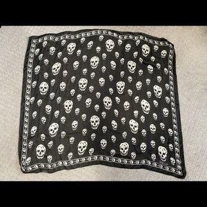 Classic Silk Skull Scarf in Black